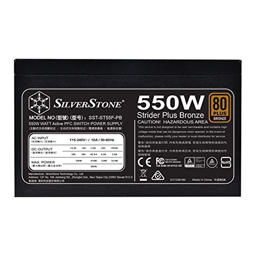 Fuente de poder ATX SilverStone 550 Watts 80 Plus Bronze miniatura 5