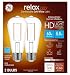 GE Relax LED Vintage 60 watt Equivalent ST19 Soft White Dimmable Decorative Light Bulb (2-Pack)