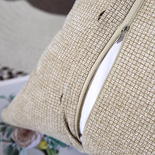 Anickal Neutral Pillow Covers 18X18 Inch With Triple Buttons Set Of 2 Chenille Rustic Farmhouse Decorative Throw Pillow Covers Square Cushion Case For Home Sofa Couch Decoration #TOP6