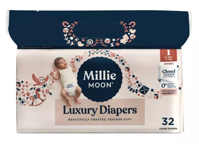Millie Moon Luxury Disposable Diapers - (Size 1 and 32 Count)