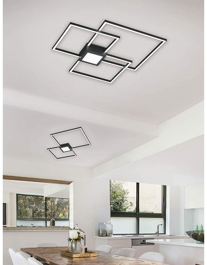 Trio Leuchten LED Deckenleuchte Hydra 676210442, Metall Anthrazit, inkl. 38 Watt LED, Switch Dimmer
