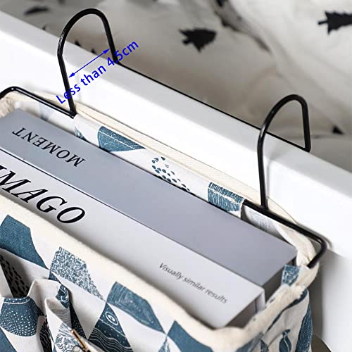 Bett Organizer zum Einhängen, Multifunktionale Bett Tasche mit Darhthaken Hängetasche Hochbett Aufbewahrungstasche Betttasche für Buch, Magazin, Handy, Kopfhörer Bett Aufbewahrung (Blaues Dreieck) - Image 5
