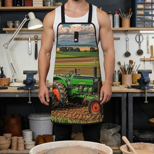 Delantal de trabajo ajustable con bolsillo Tractor Farm miniatura 4