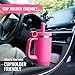 40oz Tumbler, Insulated Stainless Steel Water Bottle with Straw, Cover Cap, Leak Proof Travel Tumbler with Handle, BPA-Free, Cupholder Friendly, Gifts for Women & Men, Passion Pink