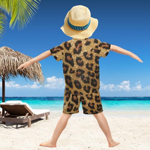 Image of visesunny Boy Floral Short Sleeve Button Down Shirt & Casual Shorts Set Summer Outfits 3-10 Years Clothes