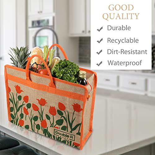 Image of DOUBLE R BAGS Jute Eco-Friendly Tote Bag: Stylish, Spacious, and Sustainable - Perfect for Everyday Errands and Adventures!