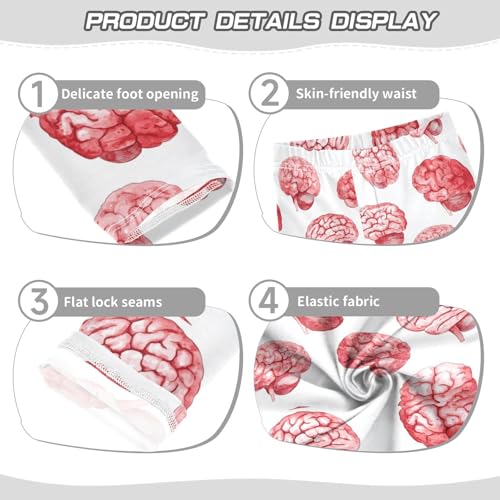 Boccsty Watercolor Big Human Brain Girls Leggings Kids Yoga Pants Dance Active Tights 4T3