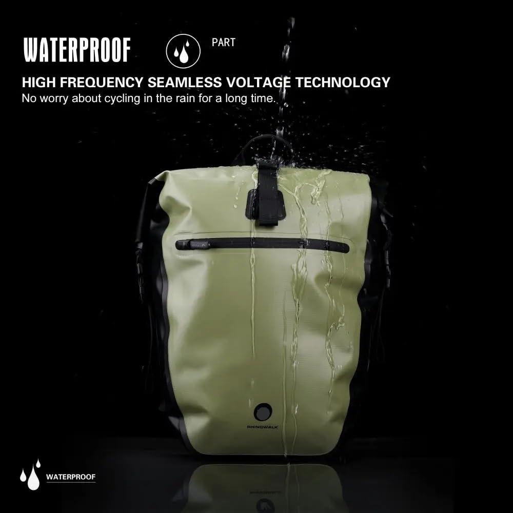 Borsa da bicicletta impermeabile multifunzionale da 1 pezzo da 27 litri | Trasporta attrezzatura for il pendolarismo, il turismo e il ciclismo all'aperto.(27L-30L Yellow)