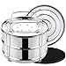 Price comparison product image Aozita Stackable Stainless Steel Steamer Insert Pans with Sling for 8 Qt Instant Pot Accessories - Food Steamer for 8 Quart Pressure Cooker Cooking, Upgrade Interchangeable Lids Included