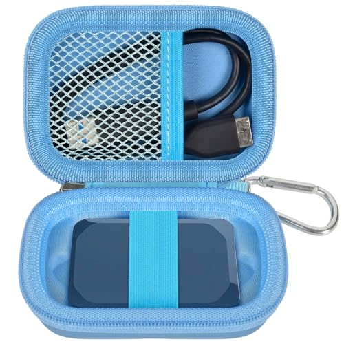 Image of ANKHOH Carrying Case for Crucial X10 /X9 Pro 4TB /2TB /1TB Portable SSD USB-C | Hard EVA Shell, USB-C Cable Storage, Compact Travel Organizer, Case Only, For Photographers Office Users & Gamers, Sea Blue