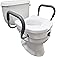 Carex E-Z Lock Raised Toilet Seat with Handles - 5 Inch Toilet Seat Riser with Arms - Fits Most Toilets, White, Toilet Seat L