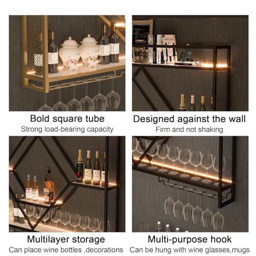 Casier à vin flottant mural LED pour optimiser le rangement du bar - 3