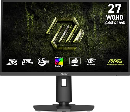Image of msi MAG 274QPF X32 27-inch 2560 x 1440 (QHD) Gaming Monitor, 320Hz, AMD FreeSync Premium, NVIDIA G-SYNC Compatible, HDR Ready, HDMI, VGA Port, VESA, Tilt, 0.5ms, Black