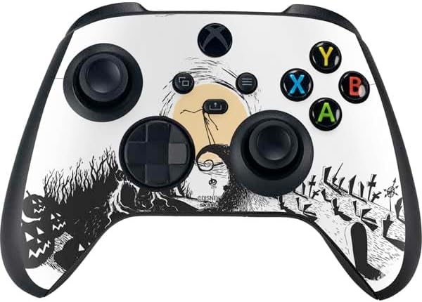 Skinit Decal Gaming Skin Compatible with Xbox Series X Controller - Officially Licensed Disney The Nightmare Before Christmas Jack on Spiral Hill Art Design