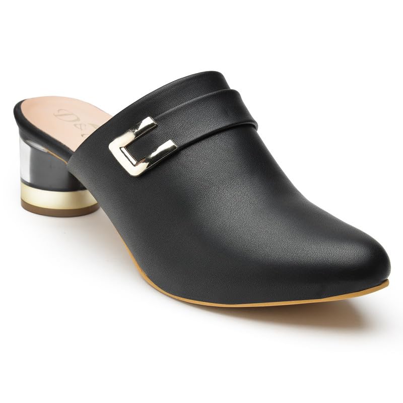 NATSHUZ Casual Comfortable 1612-Black Slip-on Cone Heel Sandal/Slippers for Womens and Girls for Fashion | Wedding | Party & Style (B0CRHN51G2) Amazon Price History, Amazon Price Tracker