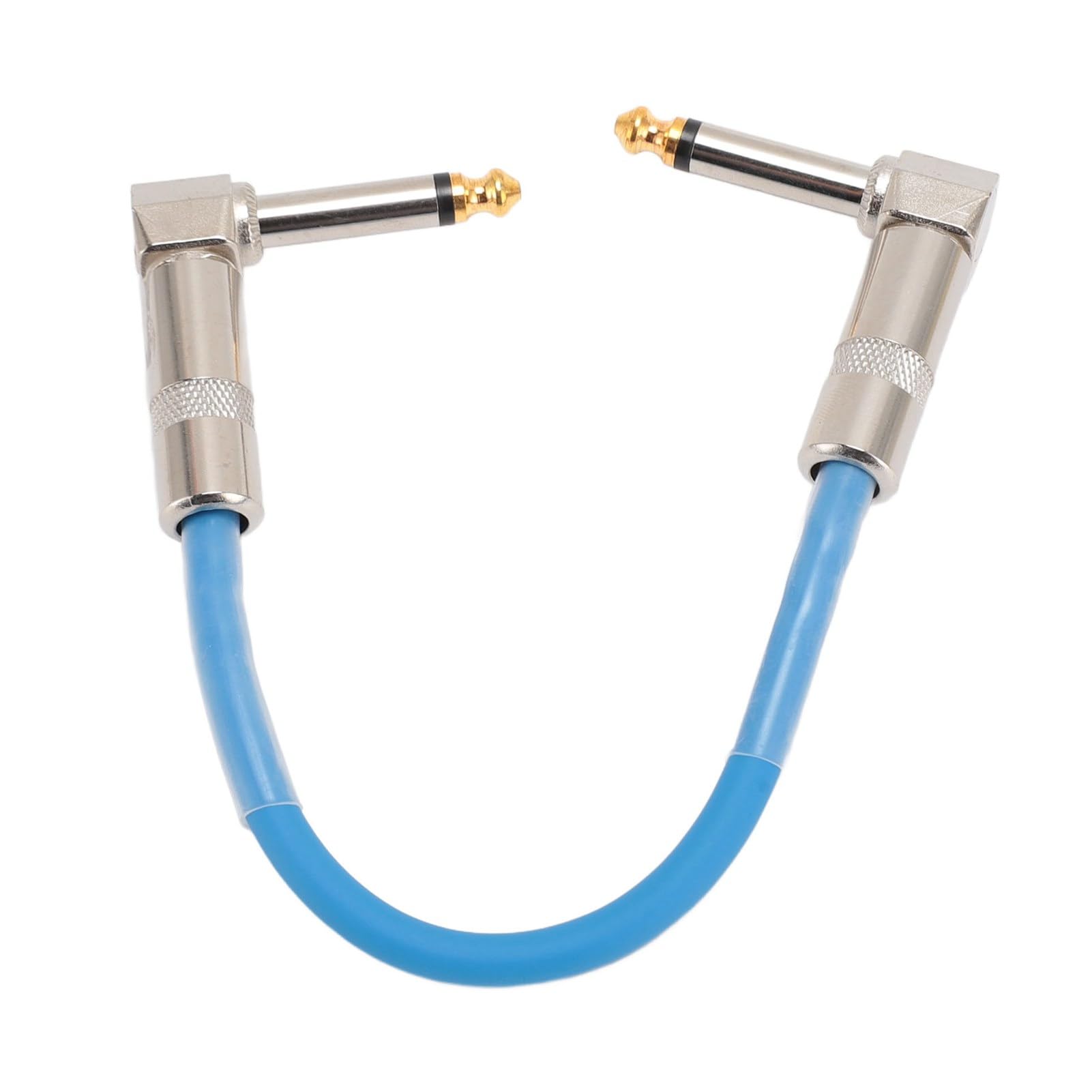 Acouto 6 Stück Gitarren-Patchkabel, 6 Zoll,35 Mm, Rechtwinkliges Audiokabel für Effektpedal, Mixer, Verstärker, E-Gitarren, Bässe, Rot. Dieses PVC-Kabel Liefert Minimale Verlustfreiheit (BLUE)