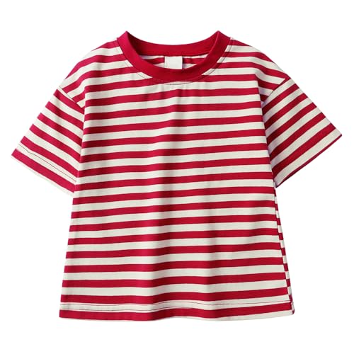 MYGBCPJS Little Boys Girls 3 Pack Cotton Stripe Tshirt Kids Short Sleeve Crewneck Tee Shirt Children Summer Basic T-Shirt3