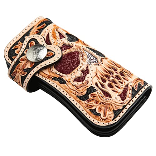 Skull Devil Rider Leather Chain Biker Wallet2