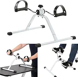 Bicicleta Ergométrica Portátil para Mãos e Pés Mini Bike Resistência Ajustável, Treino em Casa, Reabilitação Fisioterapia e Fortalecimento Muscular, Apoio Antiderrapante, Silenciosa e Compacta