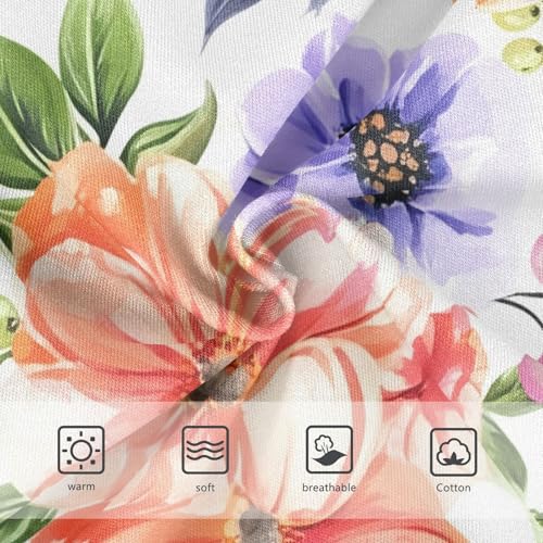 Artistic Girls Underwear Toddlers 2t Cotton Cute Panties Girl Colorful Floral Flowers White Briefs Girls Undies3