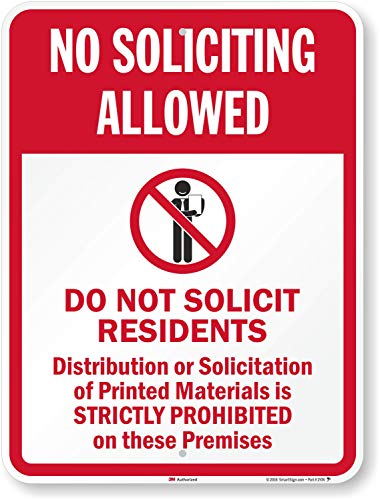 Panneau Do Not Solicit de 45,7x61 cm pour sécuriser l'accès et le calme des résidents