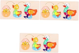 TOYANDONA 3 Conjuntos De Quebra-Cabeça De Brinquedo Para Crianças Conjunto De Brinquedos De Quebra-Cabeça Montessori De Madeira Brinquedo De Quebra-Cabeça De Animais De Madeira Brinquedo