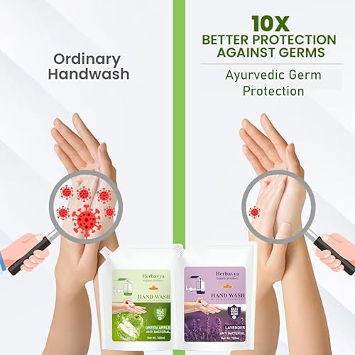 Image of Khadi Ayurvedic Lavender Hand Wash - Calming & Natural Herbal Cleanser with Soothing Aroma | Gentle, Antibacterial & Skin-Friendly - 1000ml. (Refill Pack)