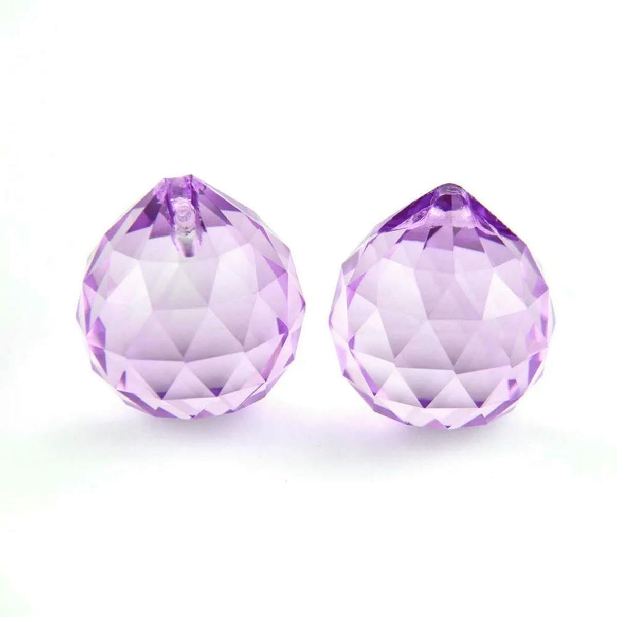 10 sztuk kryształowych fasetowanych pryzmatów kulowych do żyrandoli, kolorowy łapacz słońca, feng shui, kryształowa kula 20 mm 30 mm 40 mm czerwony (fioletowy, 30 mm 10 sztuk)