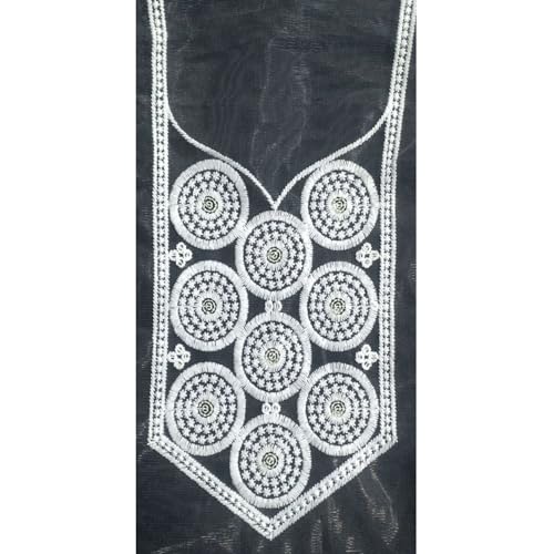 Image of Women's Embroidery Desing Net Fabric Neck Applique Stiching Patch (White, Desing-6)