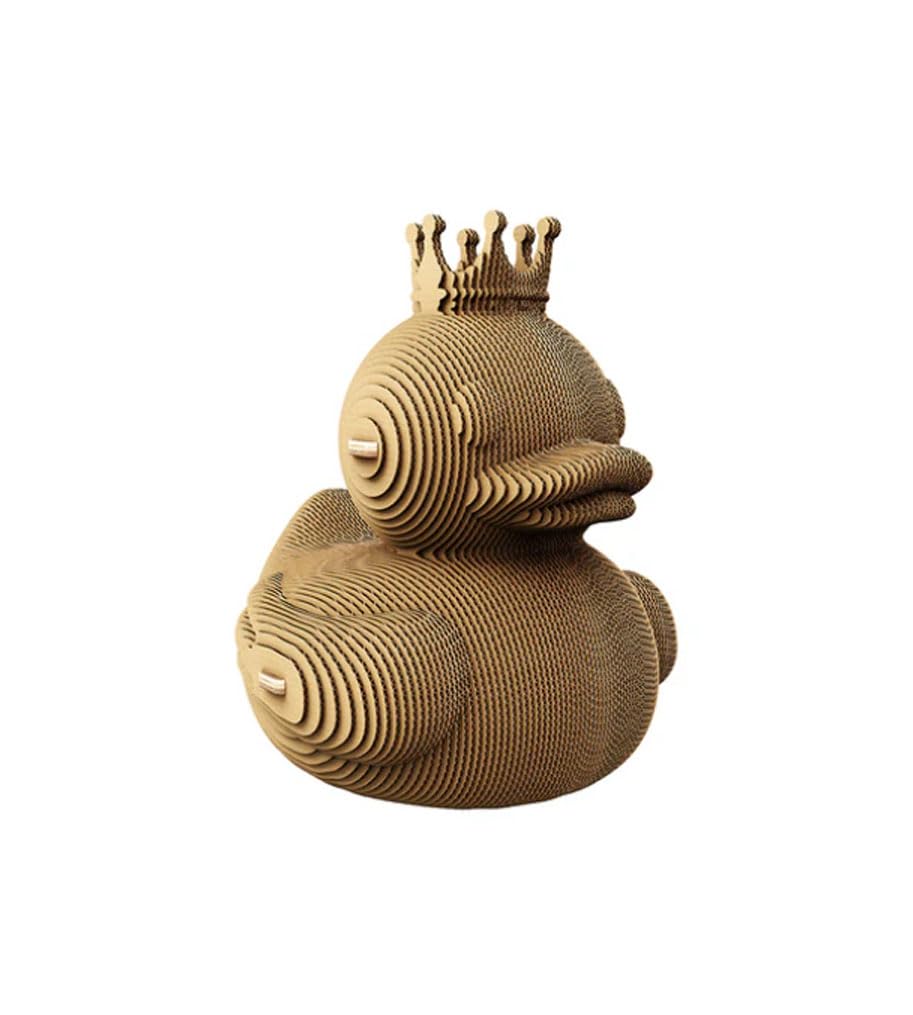 Canard Puzzle 3D en Carton – Maquette à Monter | 104 Pièces, 16 × 15 × 13 cm – Kit Sculpture DIY à Peindre, Matériaux Recyclés, Ados & Adultes, Idée Cadeau Déco