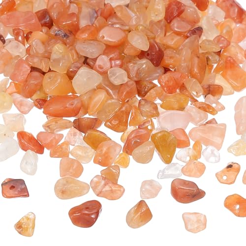 PATIKIL 350 Piezas Perlas de Piedra de Chip, de Cristales de Piedras Preciosas Sueltas Irregulares para Hacer Joyas Diy Pulseras Collar Pendientes, Rojo Amarillo Blanco