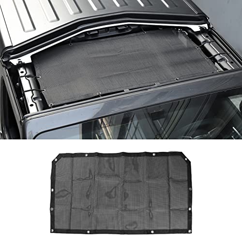 Sunshade Mesh Shade Top Front Cover Provides Roof UV Sun Protection for Jeep Wrangler JL JLU & Gladiator JT 2018-2024 (Black)