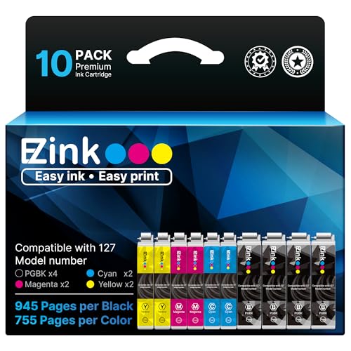 E-Z Ink Remanufactured Ink Cartridges Replacement for Epson 127 T127...