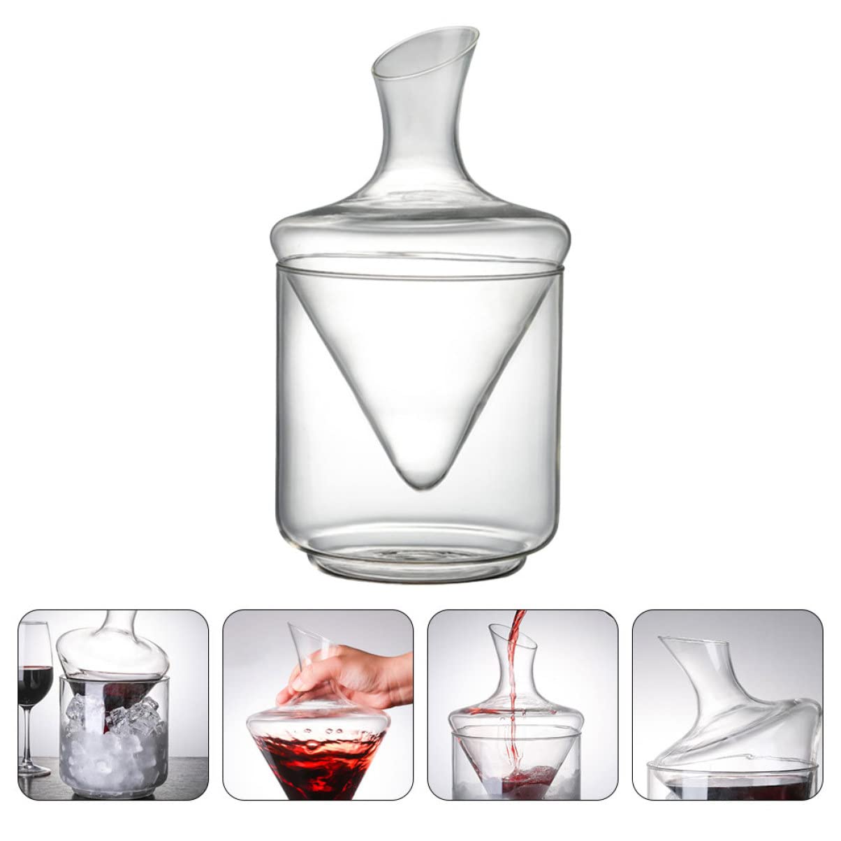 Carafe à Whisky Décorative En Verre - Design Original - Pour Gin, Rhum, Vin, Thé Glacé - Objet De Collection Et Décoration Bar