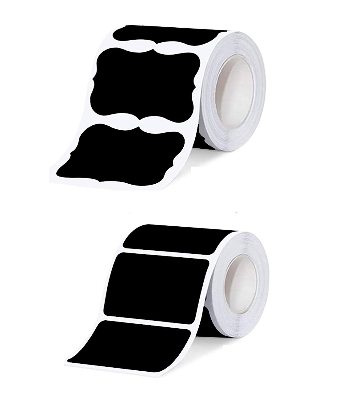 102 Pieces Stickers Waterproof Labels with self-Adhesive Stickers with Pen for Jars, Kitchen Seasoning Jars, jams, Bottles, folders, Pantry, Home (5cm x 3cm, Black)