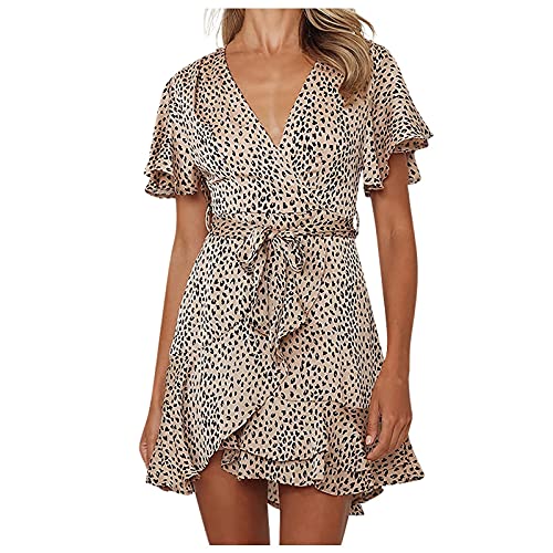 Abito estivo corto in pizzo con stampa corta