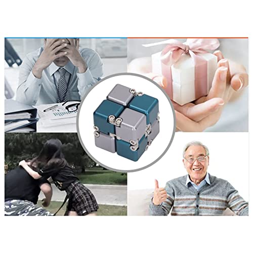 Legierung, Angstlinderung, Flip-Blöcke, Spielzeug, Stressabbau-Spielzeug für Sensorisches Zappeln, Handblöcke, Kompakt, für Reisen, Büro, Arbeit (Blau grau)