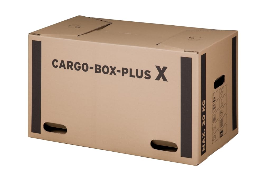 PROREGAL Mega Deal 10x Cargobox XL | LxBxH 660x350x360 mm | mit Schmetterlingsboden & Grifflöchern | doppelwellig | braun | Faltkarton Umzugskarton