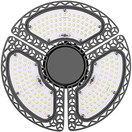 GLORIOUS-LITE LED Garage Light LED Garage Ceiling Light - 6000LM Bright Deformable Garage Lighting - 500W Halogen Lamp Equivalent - E26 Bulb Base, LED Workshop Lights for Garage, Basement