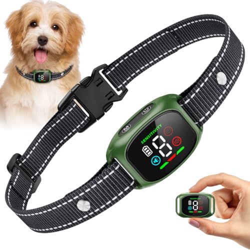 Collare Antiabbaio Cane – senza Scossa Ricaricabile, 8 Livelli di Sensibilità, Collare Elettrico per Cani con 4 Modalità (Beep/Vibrazione/Vibrazione Forte) Impermeabile IP67, per Cani Piccoli e Grandi