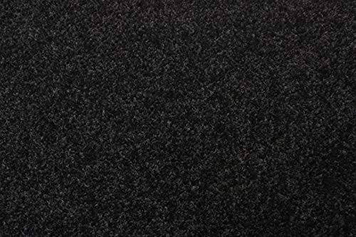 Rasenteppich Kunstrasen Premium schwarz grau Weich Meterware, verschiedene Größen, mit Drainage-Noppen, wasserdurchlässig (400x300 cm)