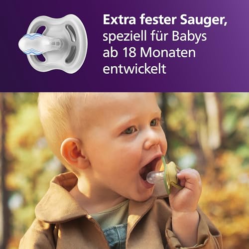 Philips Avent ultra air Schnuller – kiefergerecht geformtes Design, für Babys ab 18 Monaten, weicher, symmetrischer Silikonsauger… – Ansicht 4