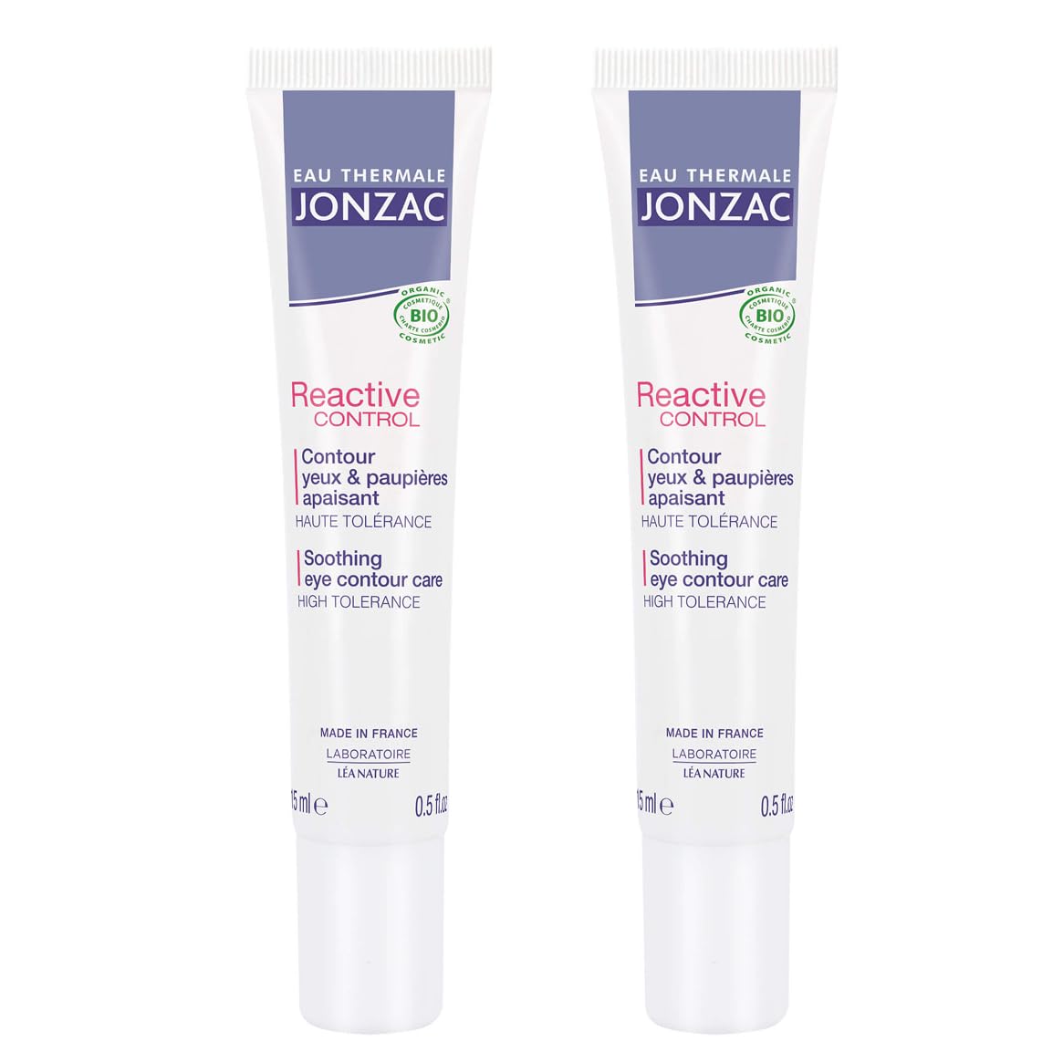 JONZAC Thermalwasser | reaktiv | beruhigende Augen- und Augenkonturen | 2 x 15 ml | reduziert Reizungen & Juckreiz | schützt & beruhigt | parfümfrei | 100 % natürlichen Ursprungs