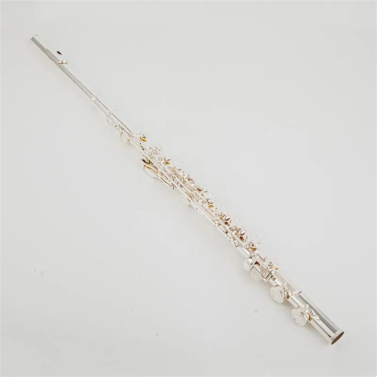 Flauto Traverso Flauto Placcato Argento 16 Chiavi Flauto Foro Aperto E-Mech Strumento Musicale