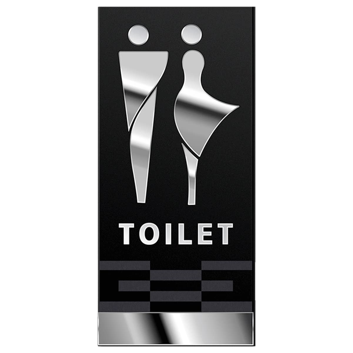 Cartel unisex para la puerta del aseo, Juego de figuras decorativas de acrílico for baño, letrero moderno for baño, for hombres y mujeres(Silver)
