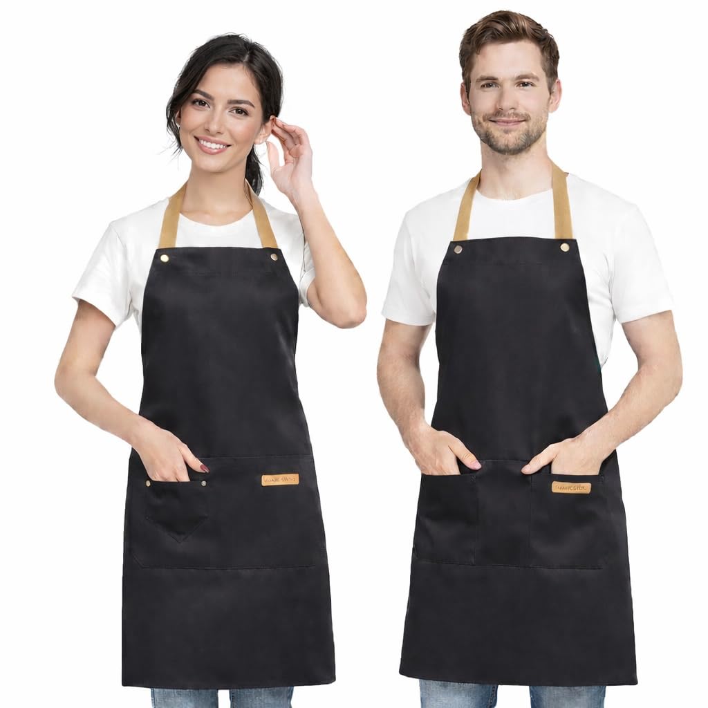 Delantal Cocina Mujer - Delantal Cocina Hombre - Mandiles De Cocina - Delantal Impermeable y Ajustable - Ideal Como Mandil Camarero Peluqueria Barbacoa o Jardinería – Para uso profesional y domestico - 2