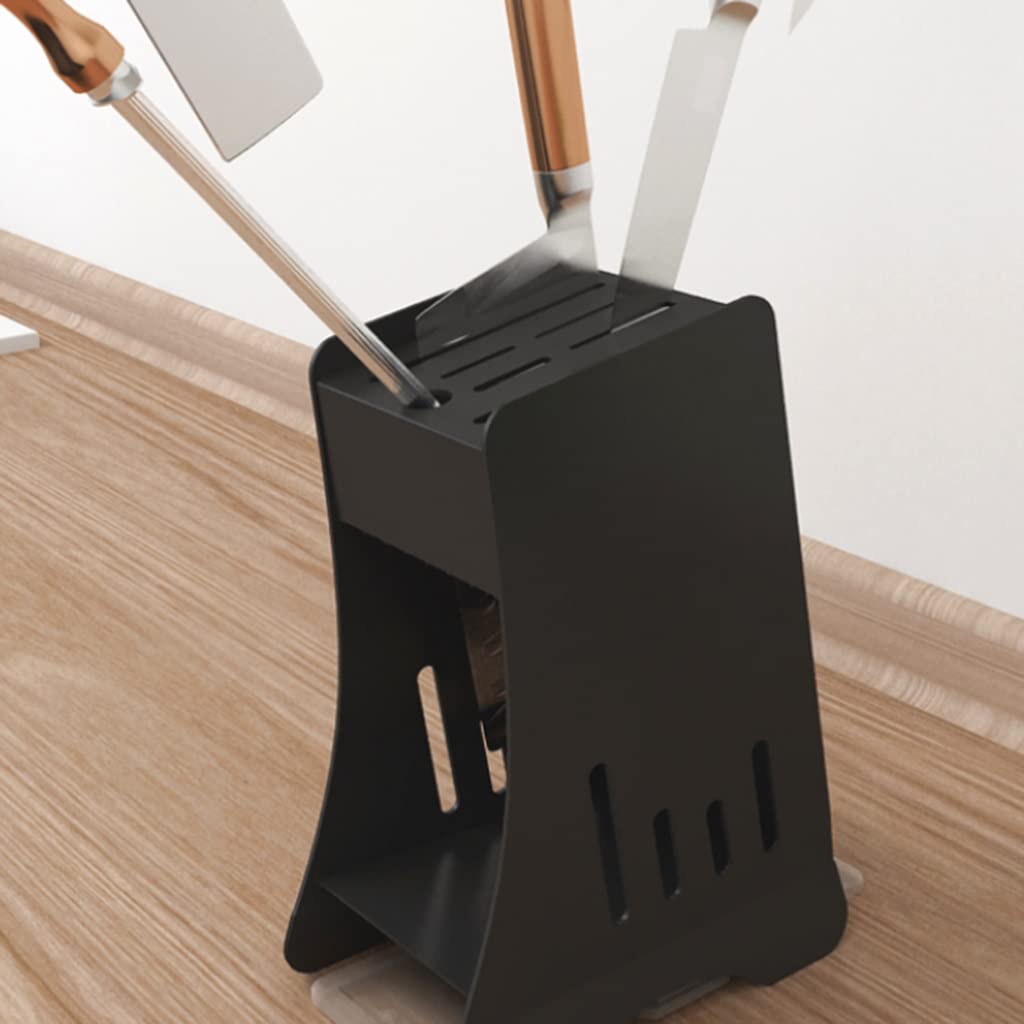 Sujetador de cuchillo Bloque de cuchillas de 7 orificios, acero inoxidable sin cuchillas de cuchillo, con tenedor de cuchilla de drenaje extraíble. Utensilios de cocina Organizador de cuchillos