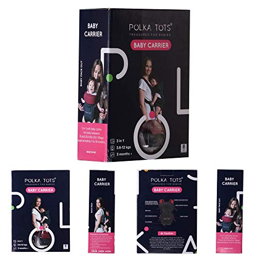 Image of POLKA TOTS Baby Carrier / 3-In-1 Sling Carrier / Kangaroo Bag /baby Carry Bags /Baby safety Belt /Kid Carry Bag /Baby Sling /Back Baby Carrier /Front Carrier for baby kids Carrier Belt /Buckle Straps (Maroon) (Navy Blue)