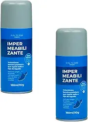 Palterm Impermeabilizante para Calçados e Tecidos, Kit com 2 Unidades, 180ml/110g, Proteção Instantânea contra Líquidos
