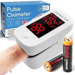 Pulse Oximeter [2022 Model] Oxygen Monitor Finger Heart Rate Monitor SpO2 Blood Oxygen Saturation Monitor, Used in UK…